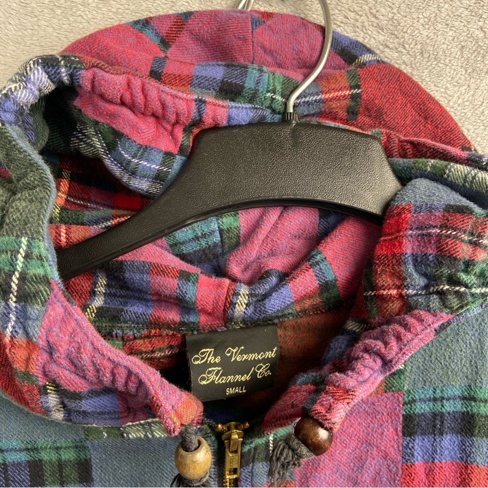 Vintage Vermont Flannel Co Jacket Full Zip Patchwork Granny Square Men’s Small - Picture 8 of 10